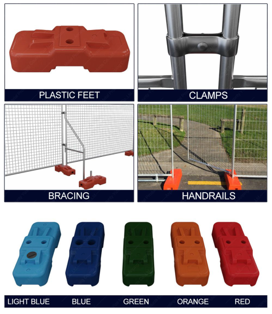 Portable Temporary Security Fence Panel 2.0 M Height Quick Assembly System
