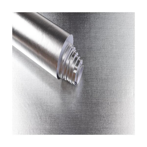 Papier de contact argenté pour la cuisine Autocollants résistants à l'huile Papier peint en aluminium pour la cuisine