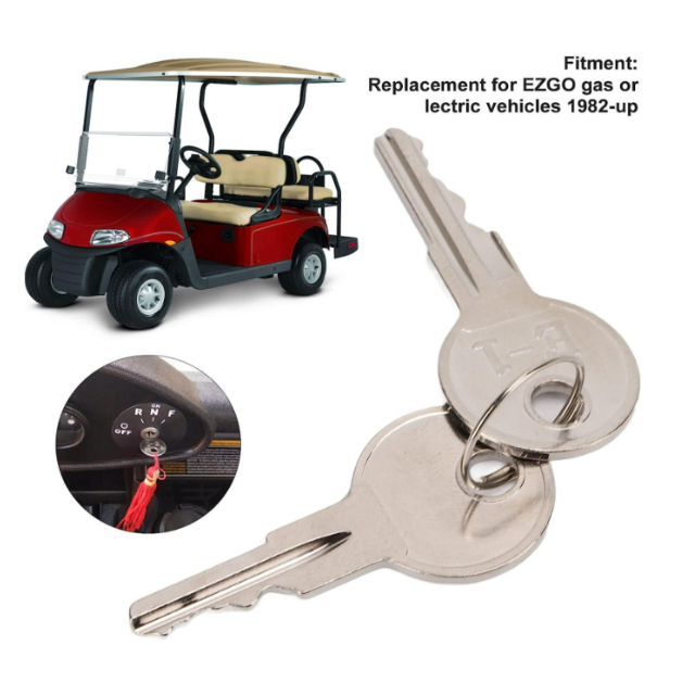 EZGO Golf Cart Ignition Keys OEM 17063-G1 - 2 Durable Spare Keys Included