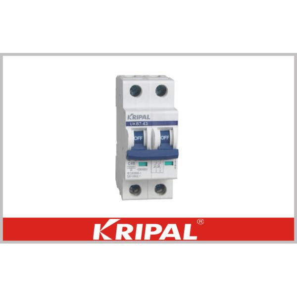 UKB7 2P Mini Circuit Breaker Automatically Operated Electrical Switch B / C / D Curve