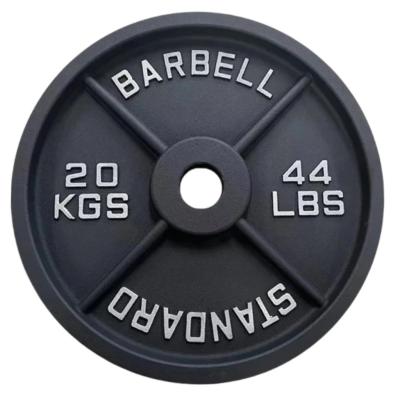 Plaques de poids de barbelles en fer moulé à quatre côtes de haute qualité pour gymnase en livres/kg (production en vrac)