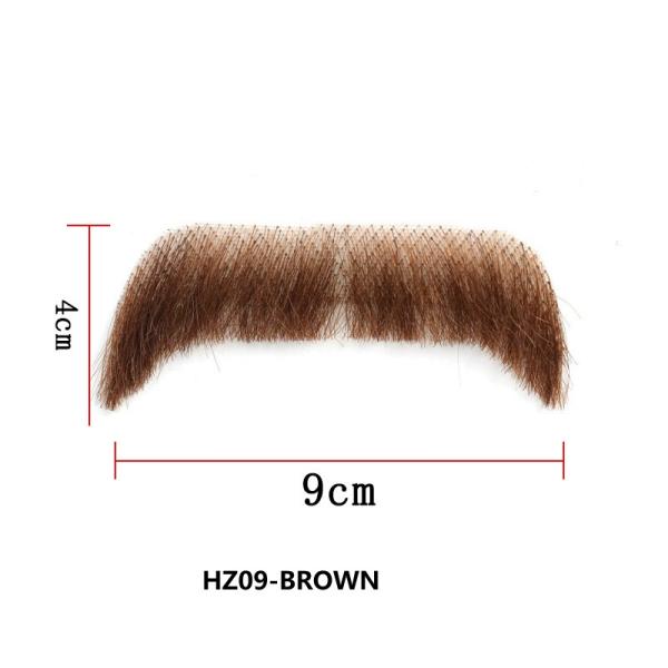 100% Human Hair Handmade Fake Mustache Beard for Entertainment/Drama/Life