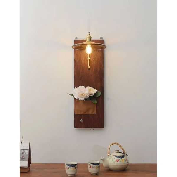 Japan Retro  Art Iron Glass Wood LED Decor Wall Lamp (WH-VR-127)