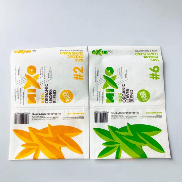 Smell Proof Tobacco Leaf Pouch Ziplock Bag Eco Friendly Kraft Paper