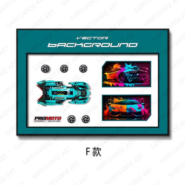 3D Crystal Glass Sports Car Background Wall Art for Living Room Office Decoration