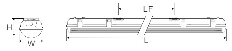Parking Lot Lighting Linear LED Triproof Light 20W