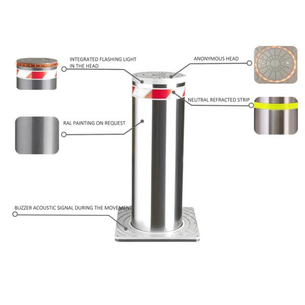 Stainless Steel LED Strip Bollard Automatic Solution for Hostile Vehicle Mitigation