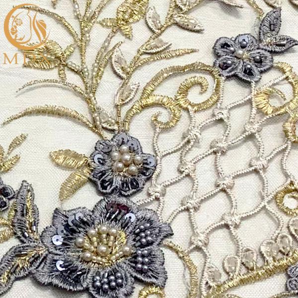Multicolor ткань Applique 3D отбортовала шнурок вышивки для платья вечера