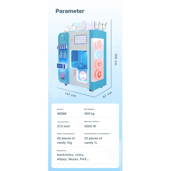Микрон Уличный Продовольственный Бизнес Машина для продажи хлопкового конфета с 32 фруктовыми ароматами и цветочной формой
