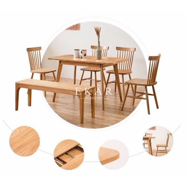 Dining Table Set Designs Solid Oak Wood Italy Modern Furniture