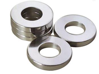 Professional Ring Shaped Magnet / Ring Permanent Magnet Silver Coating