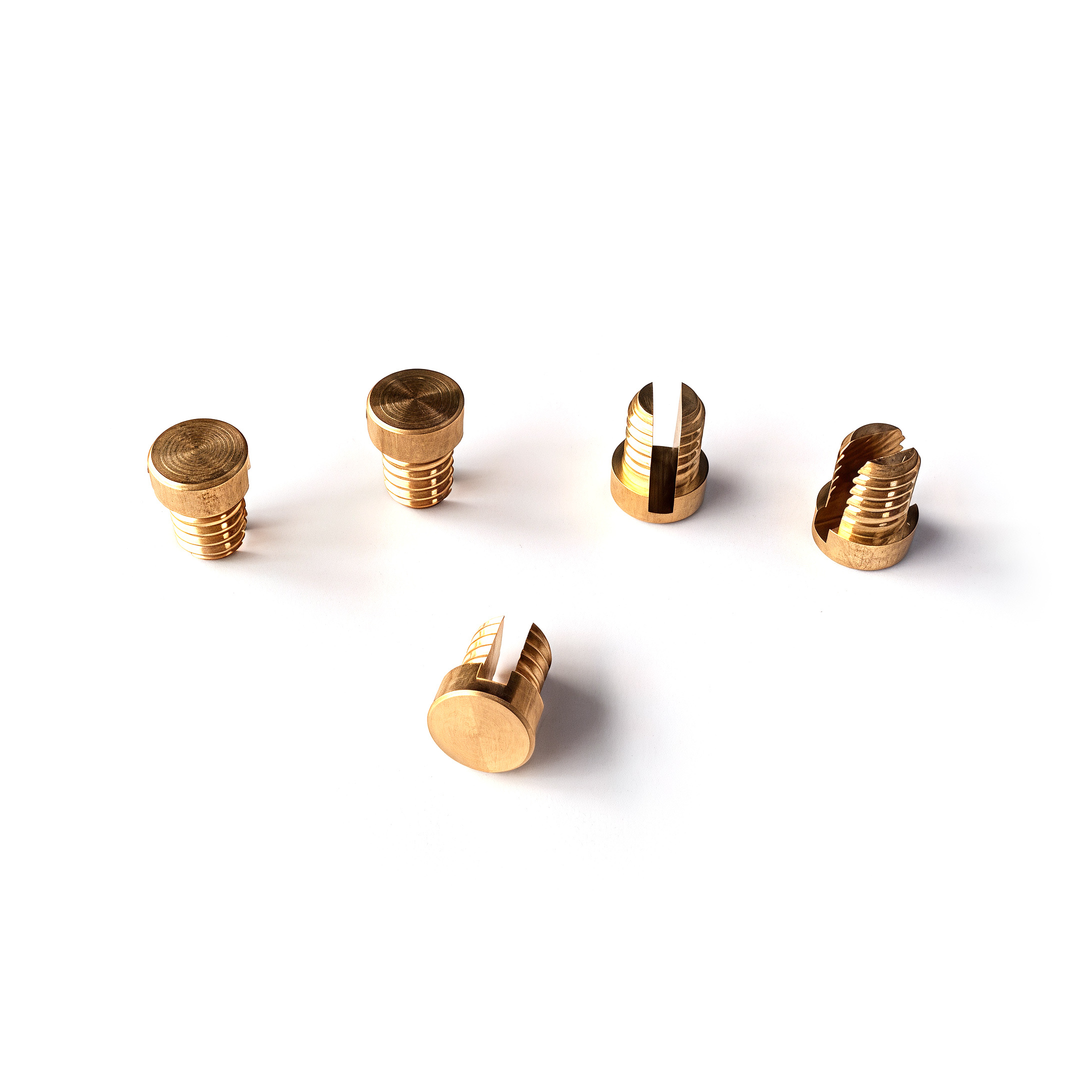 Custom H59 Brass Slotted Expansion Screw Self‑Locking Brass Threaded Expansion Insert Fastener with One‑Slot Design