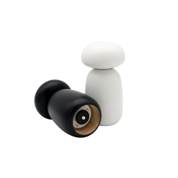 White Black Pepper Mill Grinder Adjustable Ceramic Rotor Wooden Salt & Pepper Shakers