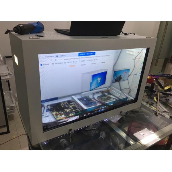 HDMI VGA Transparent LCD Showcase Box 65in Digital LCD Display Signage