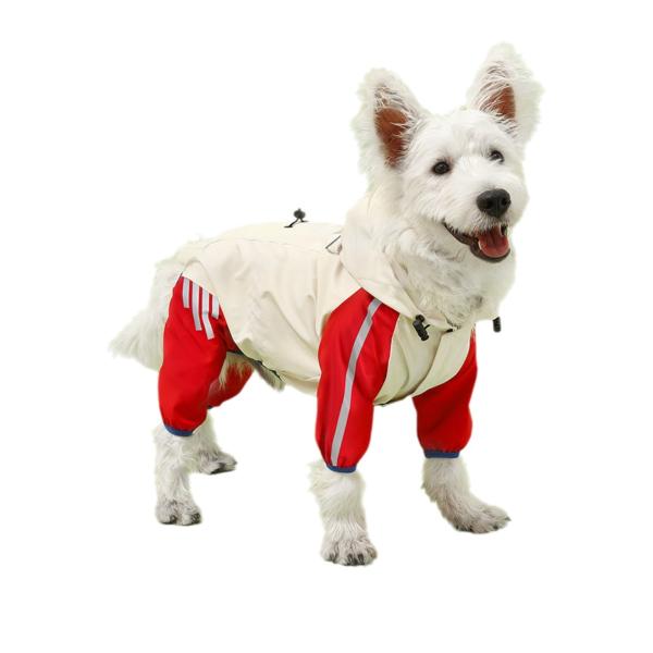 Solid Waterproof Dog Poncho for Small Medium Dogs Cats Reflective Raining Jacket Fall