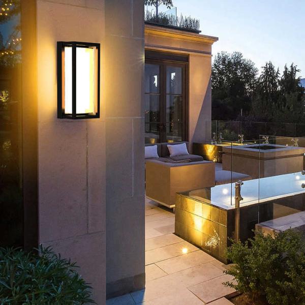 IP65 Modern Lantern Lamp 12 Inch Balcony Decor Garden Wall Lamp