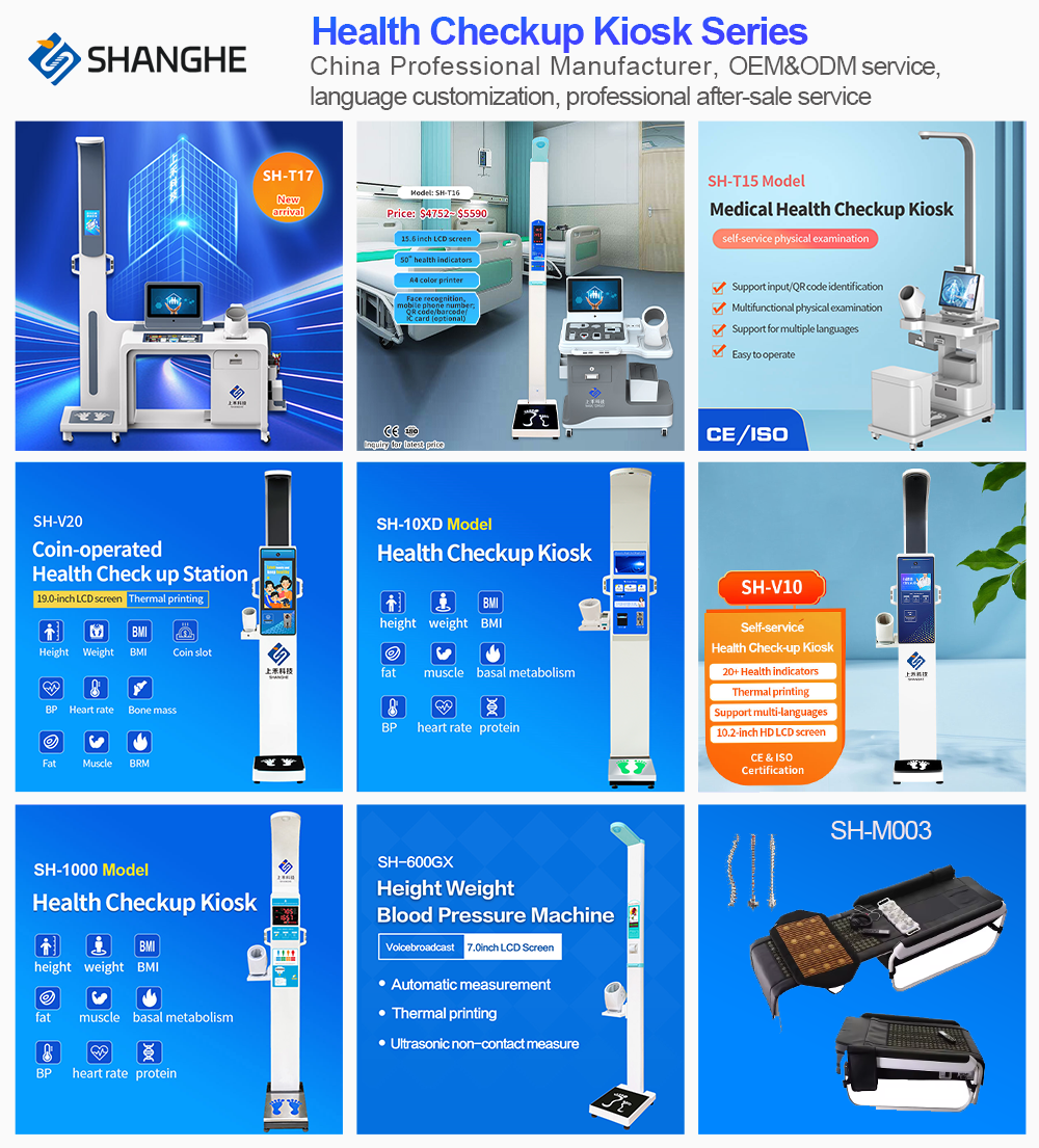 Multifunctional 15-inch Touch Screen Smart Medical Health Analyzer Checkup Kiosk