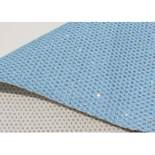 Light Blue Beautiful Perforated Leather Fabric Waterproof Leather Material Fabric
