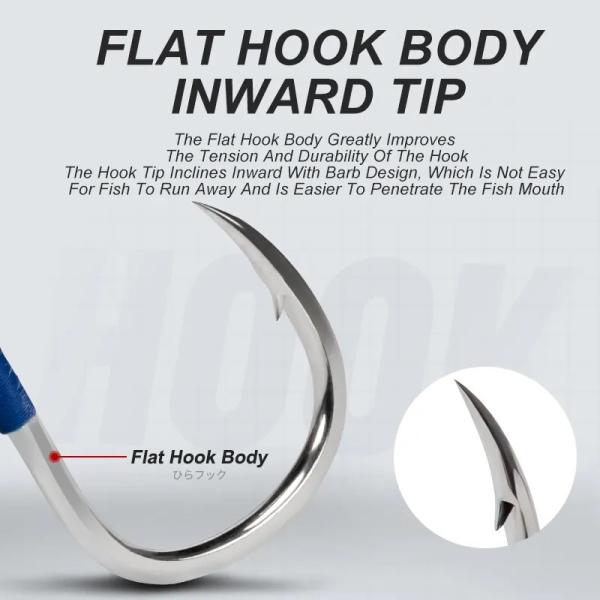 2 Set / Bag Luminous Assist Hook Shore Jigging Flasher Assist Hook Cord