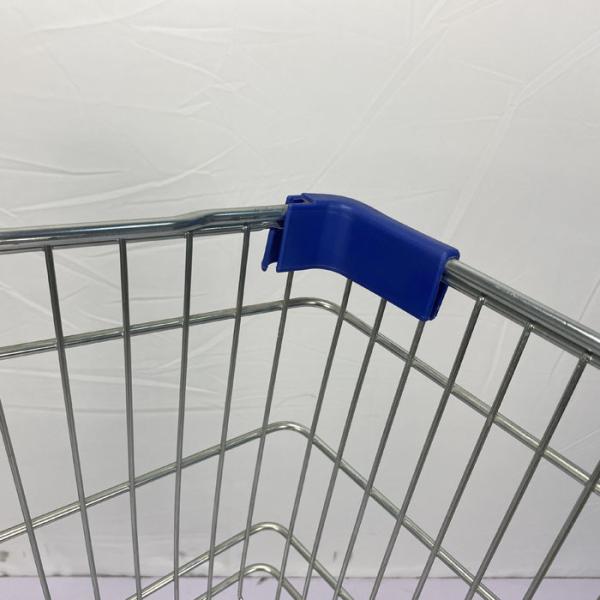 Колеса PU вагонетки немецкого супермаркета посещения универсального магазина бакалеи большой емкости стиля 150L стальные с голубыми пластиковыми частями
