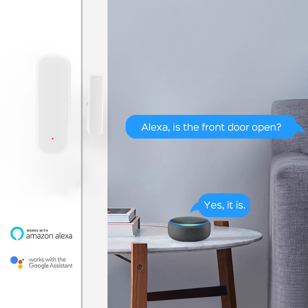 Lightweight Smartlife Wifi Door Window Sensor ZigBee 3.0 With Alexa Google Home