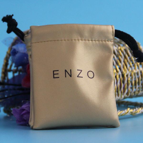 Custom PU Leather Gift Pouch , Travel Drawstring Storage Jewelry Bag Durable