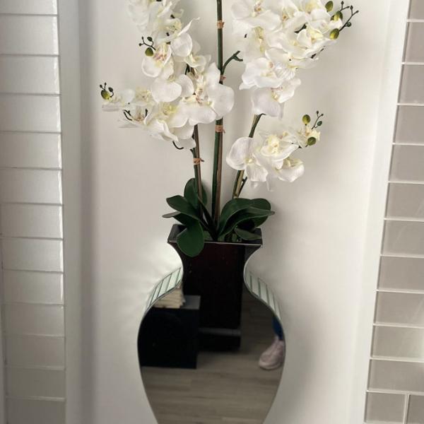 Clear Crystal Tall Mirrored Crushed Diamond Floor Vase Planter For Wedding