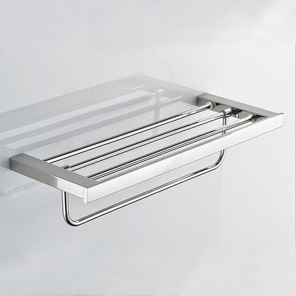 Hotel Bathroom Shower Accessories Brushed Steel Towel Rack Anti Corrosion