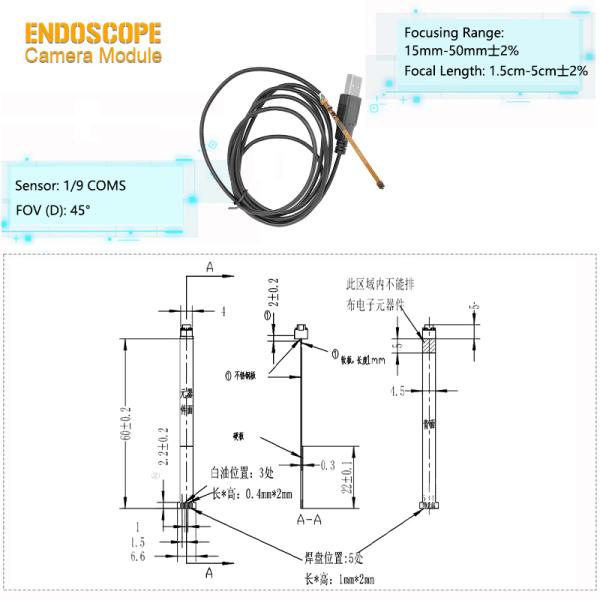High-Speed USB2.0 Interface BF2013 endoscope Camera module