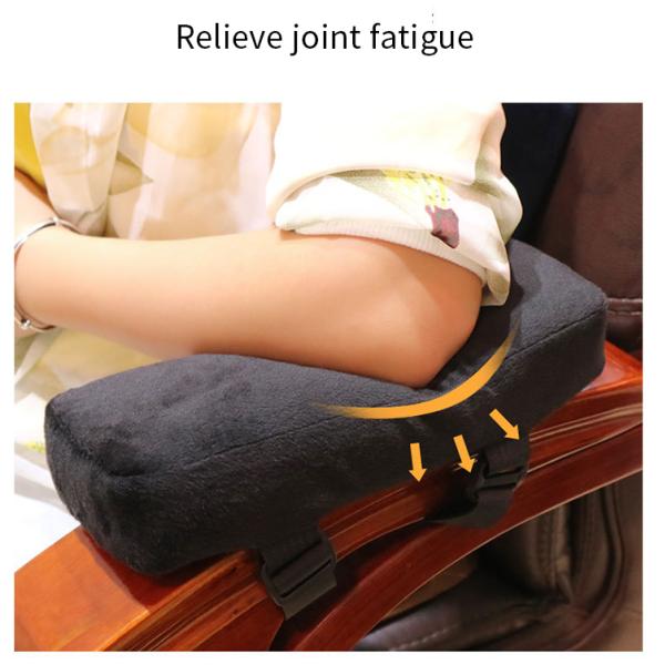 Hotel Black Memory Cotton Office Seat Armrest Pad with Ergonomic Slow Rebound Support