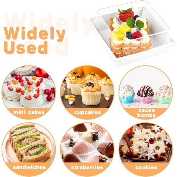 Charcuterie Boxes With Clear Lids, Pack Pink Bakery Boxes, Cookie Boxes, Small Treat Boxes For Pastry, Sandwich, Cupcakes, Strawberries, Dessert To Go Containers