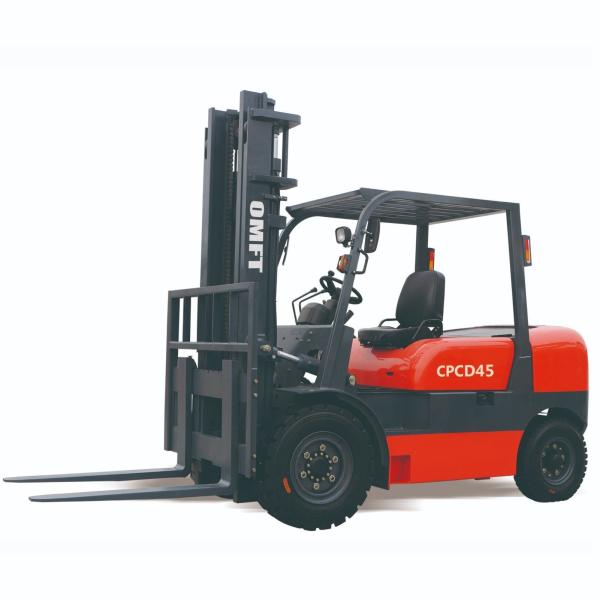 4740mm Min. Width of Right Angle Stacking 4.5ton Diesel Forklift with Solid Tires