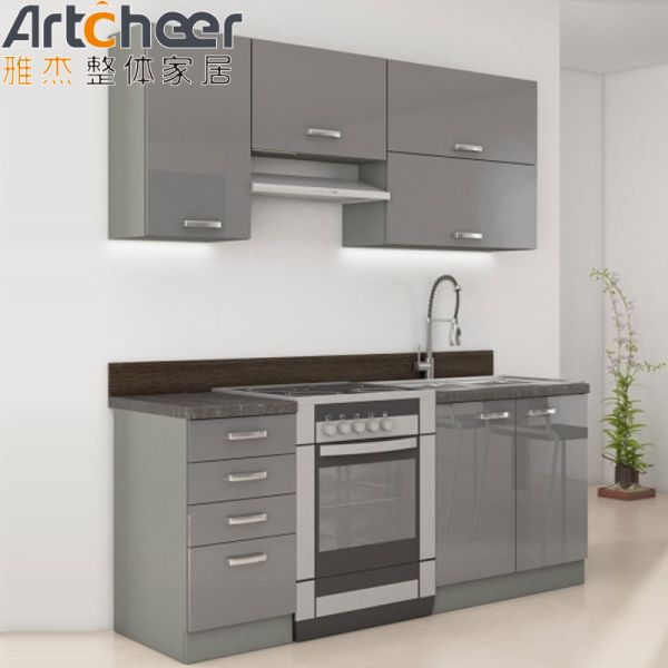 Wall Mounted Modular Kitchen Cabinet with Durable Laminate and Resin Countertop for Small Spaces