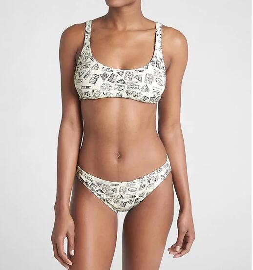 Adjustable Halter Print Bikini Top