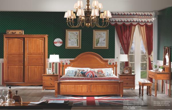luxury solid wood teenager bed room set wooden bed with storage