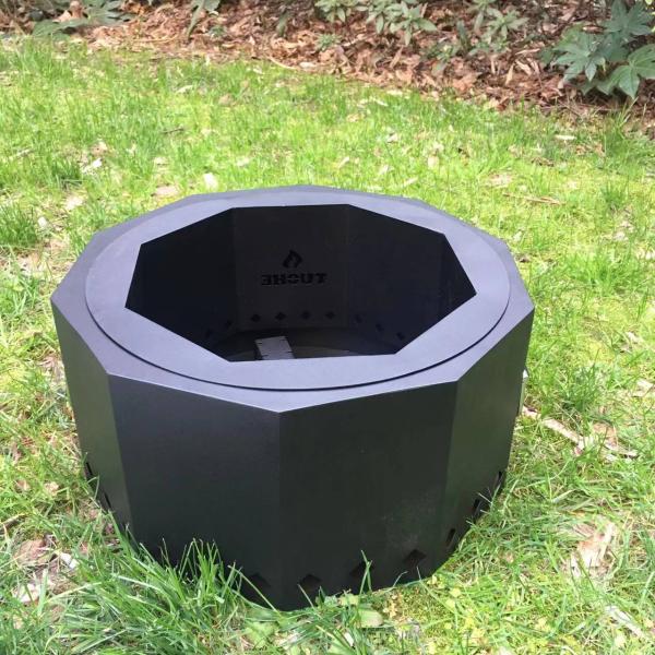 Outdoor Smokeless Wood Fire Pit Stainless Steel 15 Inch Double Flame Fire Pit