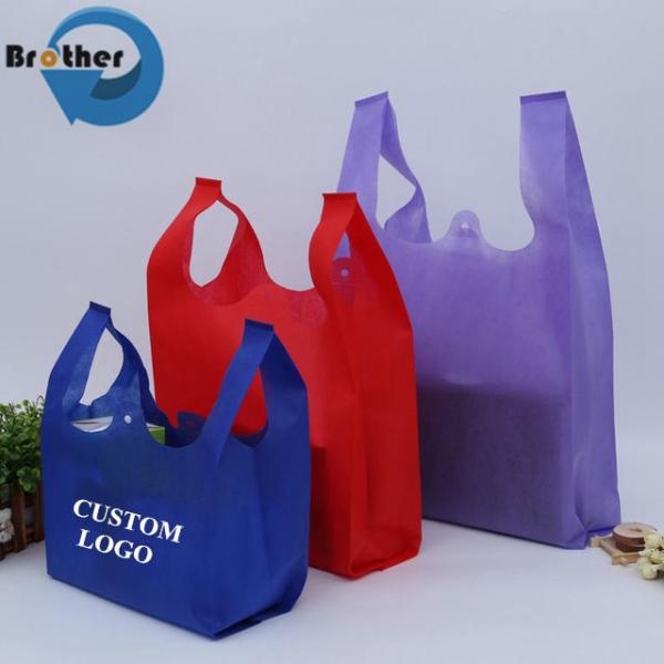 Low MOQ Cheap Price Promotional Customized Colors Tote PLA Non-Woven Shopping Bag, Eco Recyclable PP Non Woven Bags