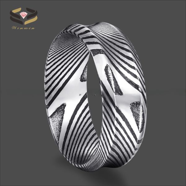 Black 8mm Damascus Steel Wedding Band Custom Made for Men and Women Invisible Setting Included Children's Gender Neutral