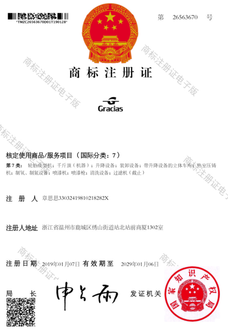 WENZHOU YIHENG MACHINERY CO.,LTD Сертификации