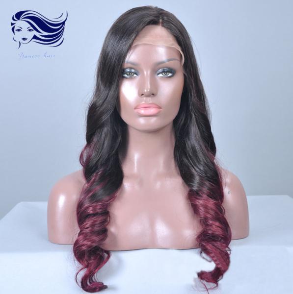 O emaranhado completo das perucas do laço do cabelo humano de Remy das mulheres negras livra 24 polegadas