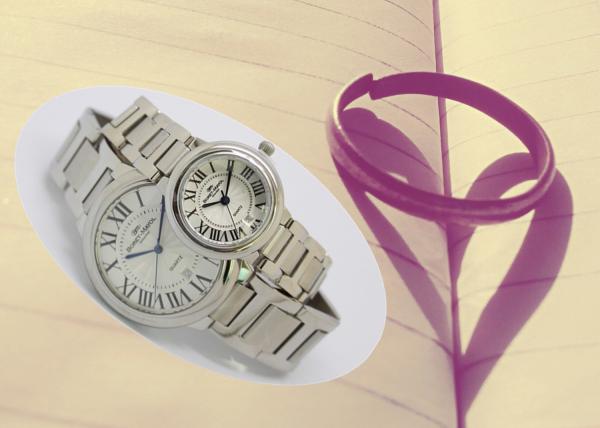 Day & Date Stainless Steel Watches for Couple , Business Classic steel bracelet watch Man