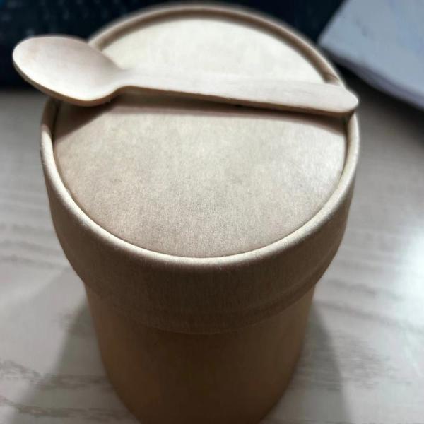 Diameter Of 14 Cm Disposable Takeaway Box Kraft Paper Food Container Set With Cutlery Used In Hotel Restaurants
