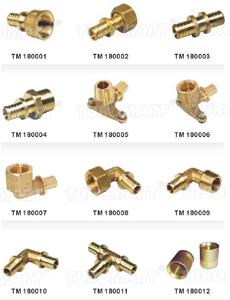 Сантехника латунь Pex скользящий фитинг 1/2 дюйма 3/4 дюйма 1 дюйм Pex трубы Tee