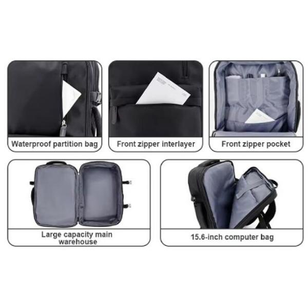 Mochila portátil personalizada Mochila de viaje Mochila negra Mochila para hombres