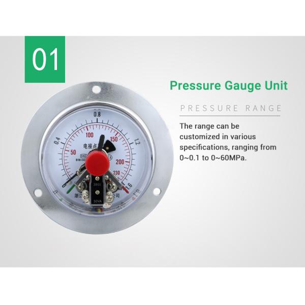 Electric Contact Point Precision Air Pressure Gauge Flange Edge 25 Bar Manometer