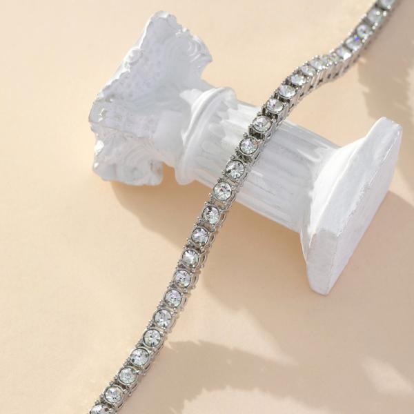 24 Inches 5mm Bling Empire Iced Out Crystal Rhinestone Tennis Chain Necklace For Women Jewelry Wedding Gift