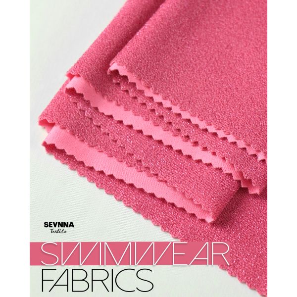 Eco Friendly Swimwear Fabric with 150cm Width Silver Lurex and GRS Certified for Sustainable Swimwear