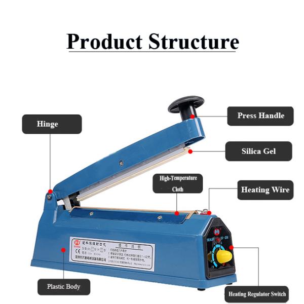 Пластиковый пакет с импульсным тепловым уплотнителем SF-200P полуавтоматическая портативная ручная упаковочная машина