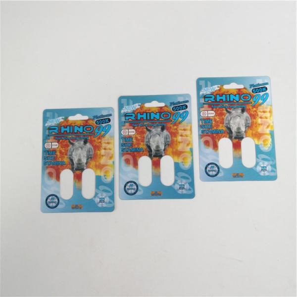 Cartão Lenticular de empacotamento do cartão 600k 700k da bolha do comprimido masculino do sexo do rinoceronte 3d dos comprimidos do realce