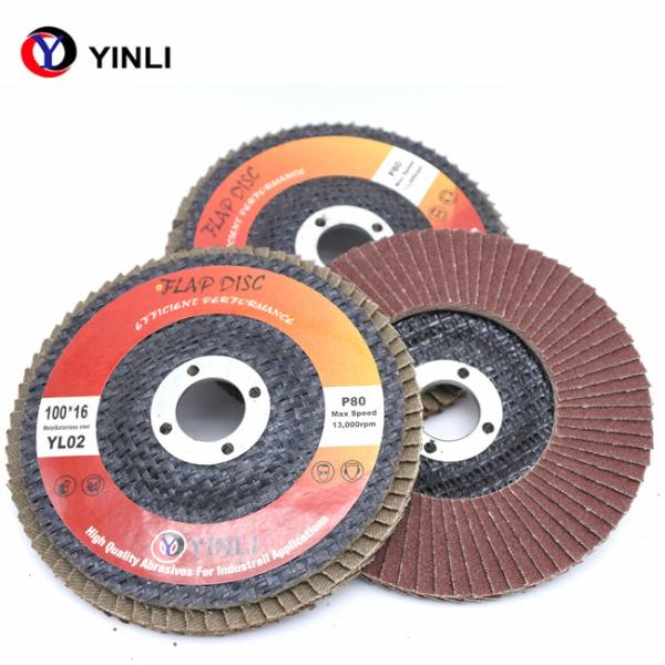 T27 Type Aluminum Flap Dis , 60 Grit Flap Disc 100mm For Metal